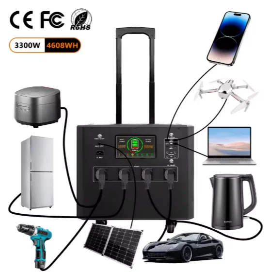 ES-4000C 3.8KW Portable Solar Generator 10240Wh LiFePO4 UPS Zero Transfer Switch For Off-Grid Hot Selling 2.3KW Capacity