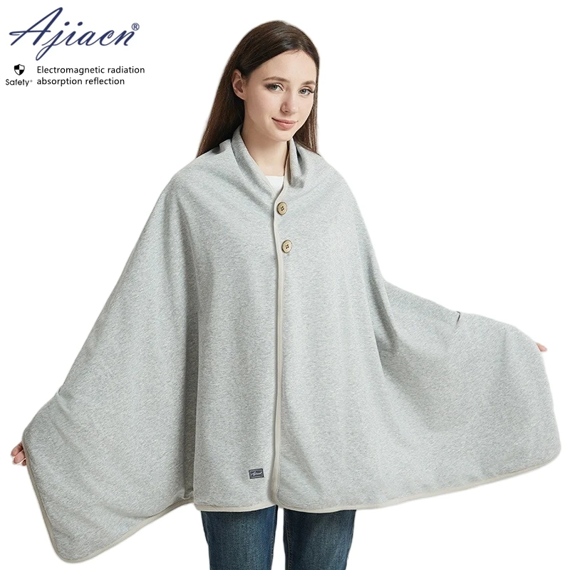 Electromagnetic radiation protective 50% or 75% silver fiber lining blanket Office equipment EMF shielding pregnant women shawl