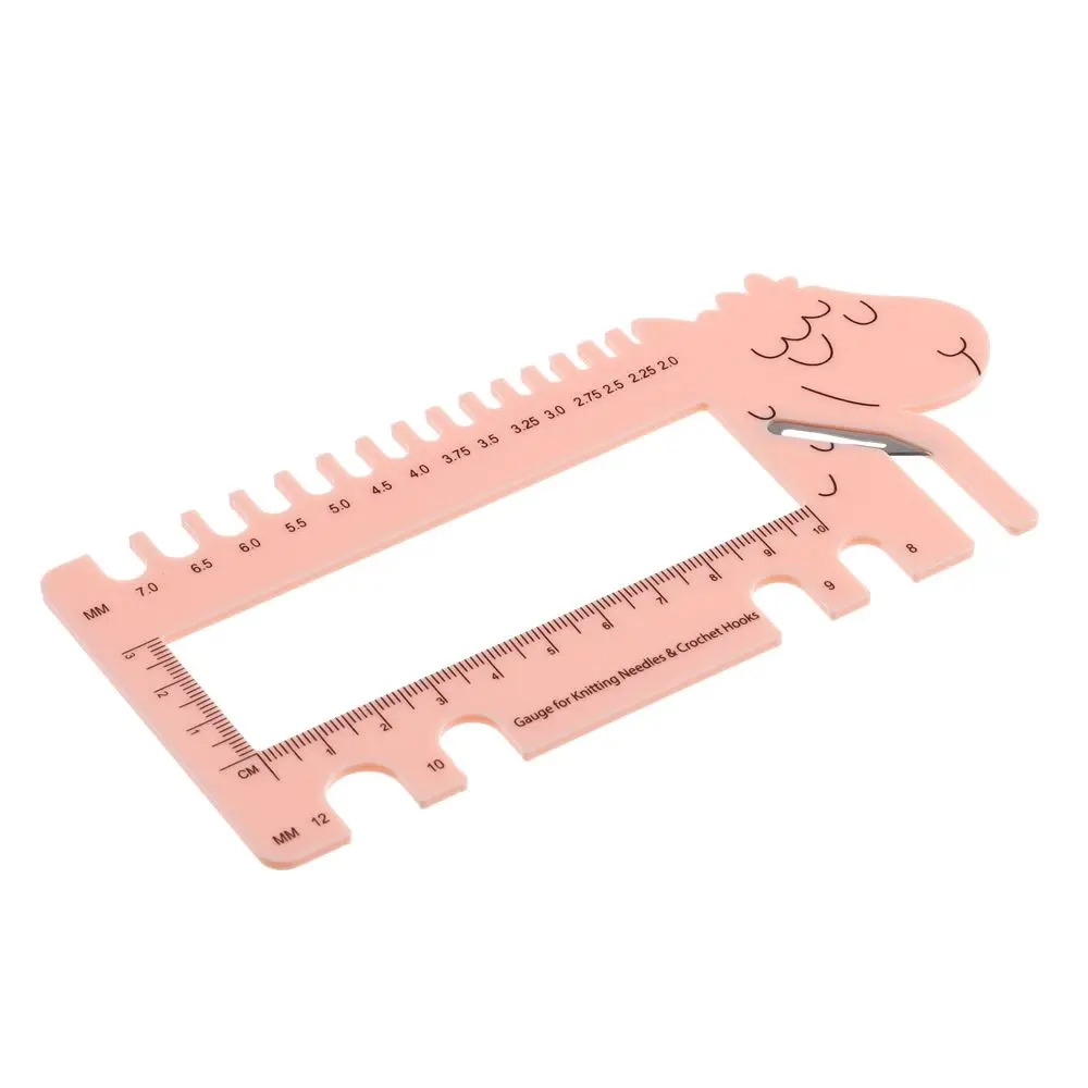 Practical Sheep Head With Cutting Head Gauge Ruler Ruler Tool For Knitting Needles Crochet Hooks