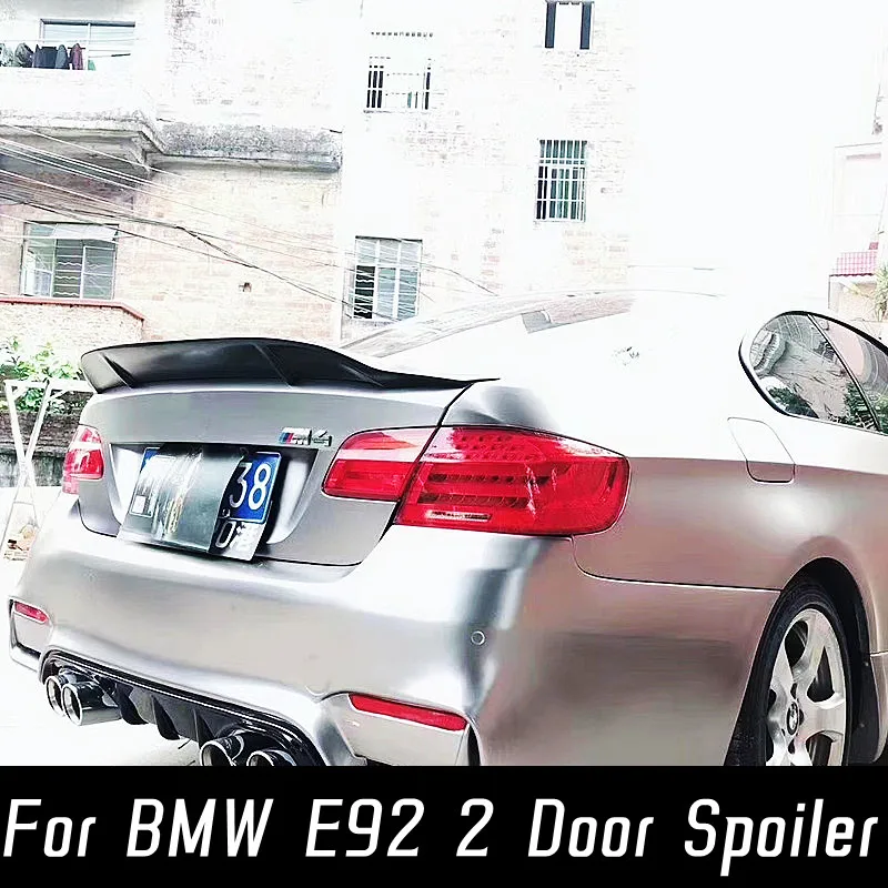 

For BMW 3 Series E92 2 Door Rear Trunk Lid Car Wing Ducktail Lip Spoiler FRP Material Black Carbon Tuning Exterior Accessories