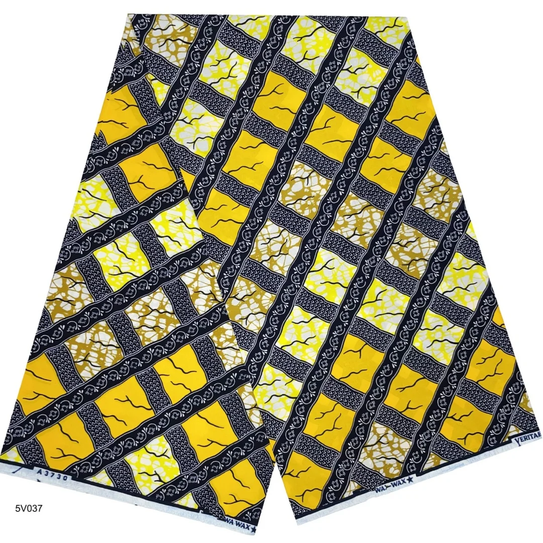 2025 Nigerian Supe-Wax Print African Fabrics High Quality for Patchwork New Style Fabric for Clothing Home Decor T9