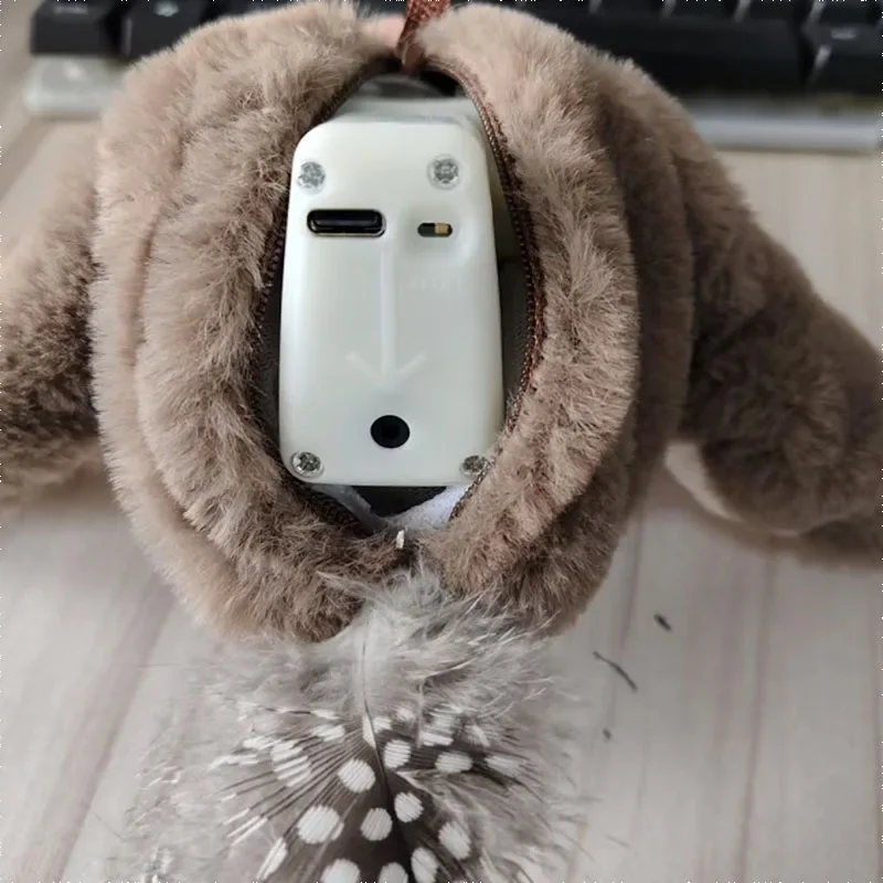 Wiederaufladbares Elektrisches Simuliertes Vogel-Haustier-Spielzeug, Berührungsaktiviertes Zwitscher- und Flügelspielzeug (Nicht fliegend), Interaktives Plüschspielzeug für Katzen und Hunde – Detail 9