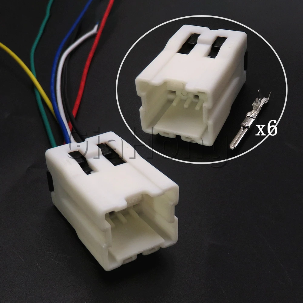 

1 Set 6 Ways AC Assembly Auto Parts Electrical Socket With Terminal 6098-1214 Car Cable Plastic Housing Connectors 6098-0999