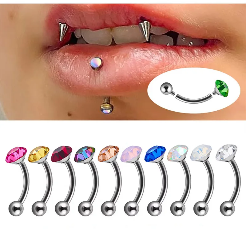 Double Head Threaded Lip Ring Eyebrow Nail Cochlear Nail Barbell Perforation Ear Screen Strip Body Perforation Jewelry