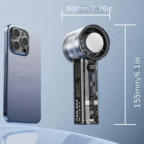 Nytt 2000mAh batteri 100 växlar AI supraledande kylning hängande hals utomhus minifläkt handhållen hopfällbar kraftfull turbofläkt 10 best sales höghastighetsfläkt - №8