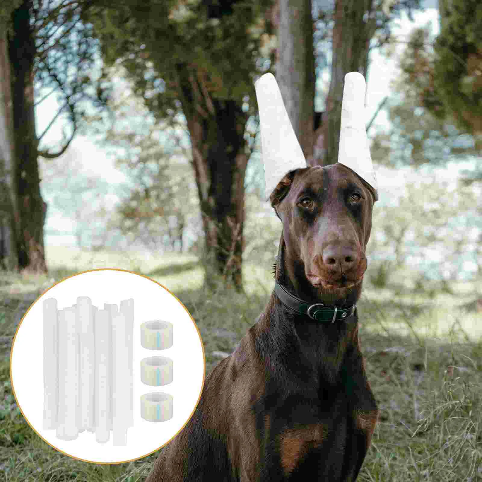 10 Pcs Soft Foam Tape Doberman Pinscher Ear Erecting Stick Dog Correction Puppy Accessory Stand Tool Big Support Pet Fixed Rod