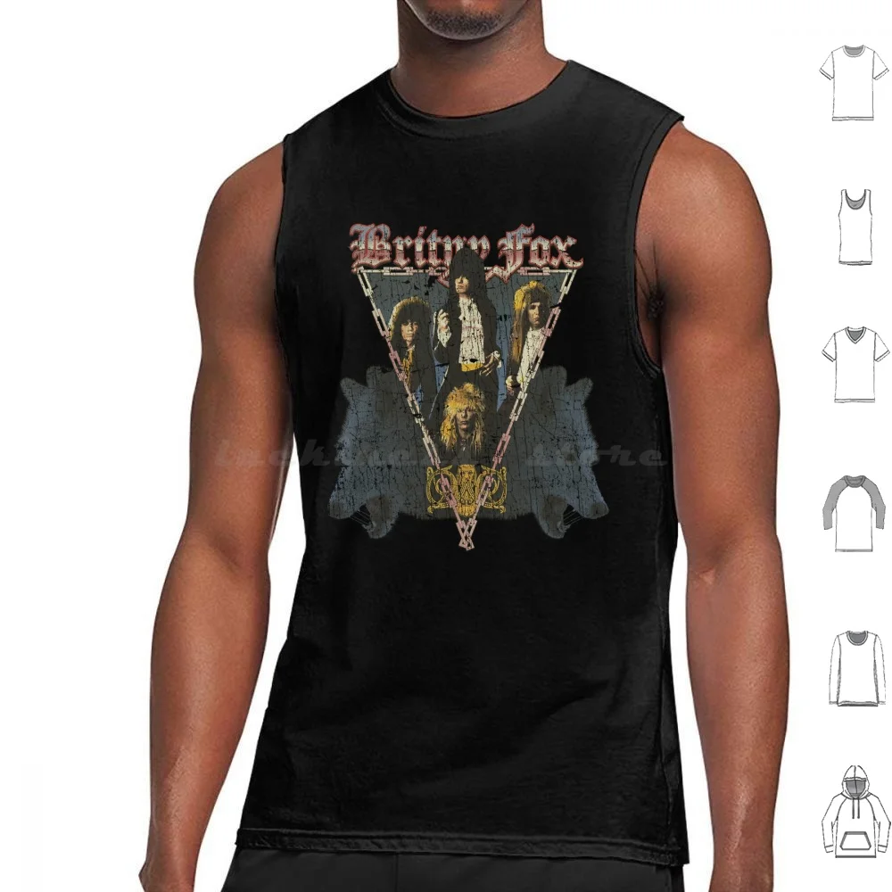 Rock Revolution 1989 Tank Tops Print Cotton Glam Metal Hair Metal Hard Heavy Metal Band Musician Britny Fox 80s Music 80s