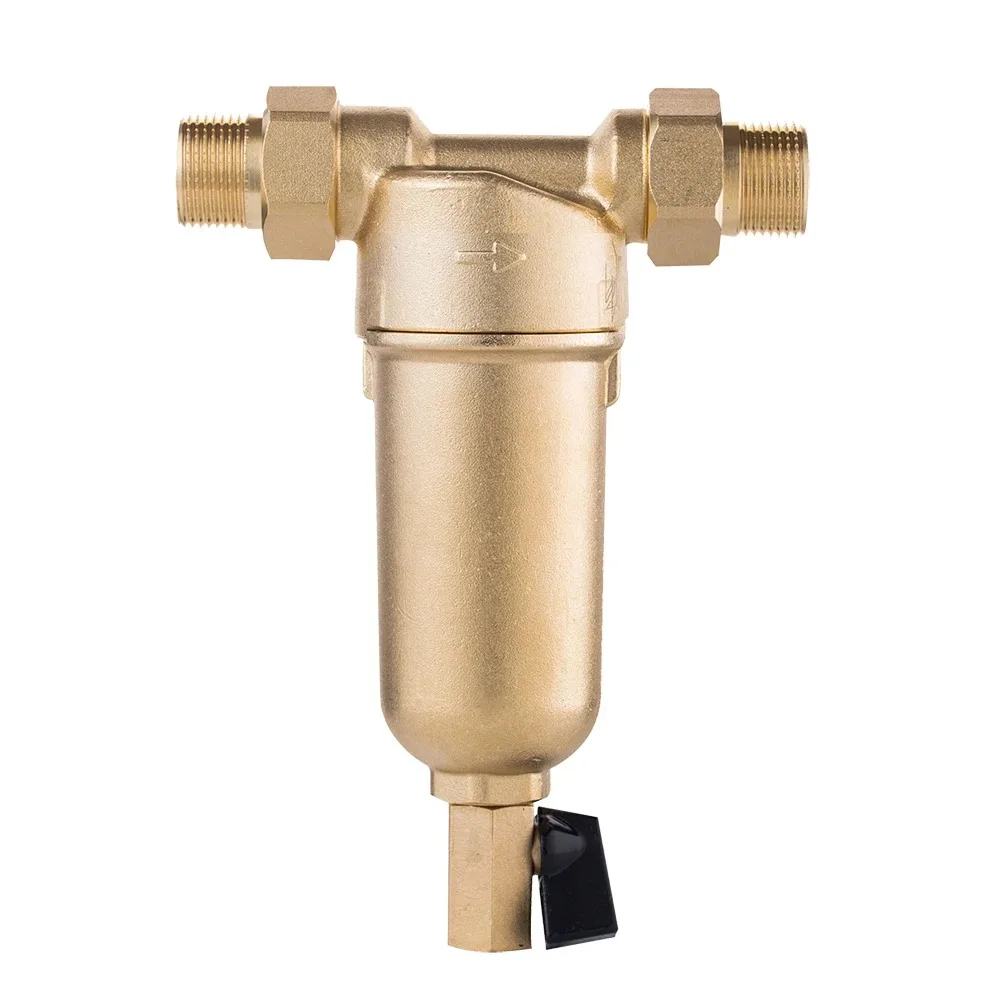 Brass Pre-Filter Hot Water Purifier System with Stainless Steel Mesh Gauge Whole House Water Softener Pre-Filtro for Hot Water
