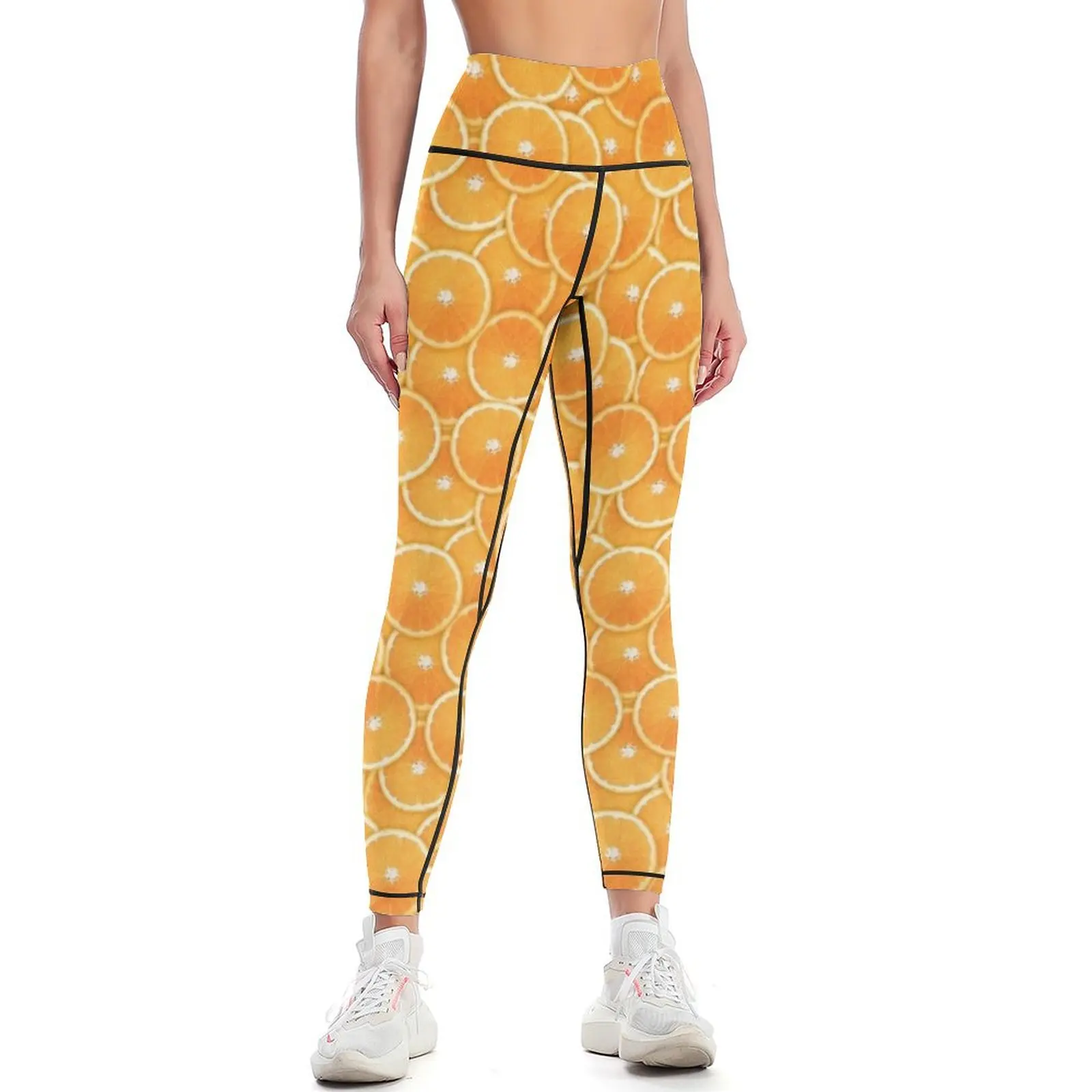 Orange Slice Digital Montage Leggings push up fitness sporty woman gym Fitness clothing high waist Womens Leggings