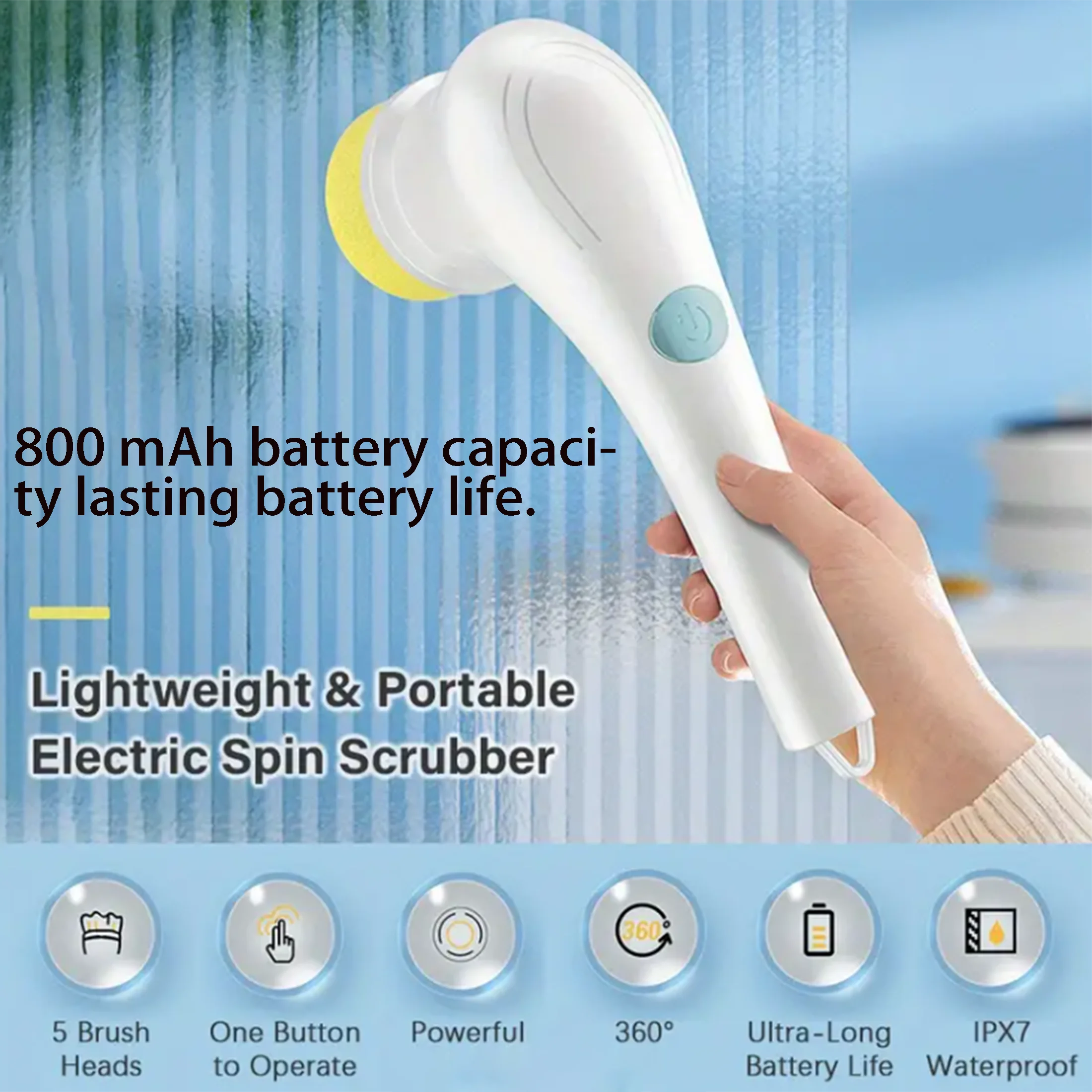 Kitchen artifact multifunctional dish-washing brush pot efficient and effortless hand-held electric cleaning brush.