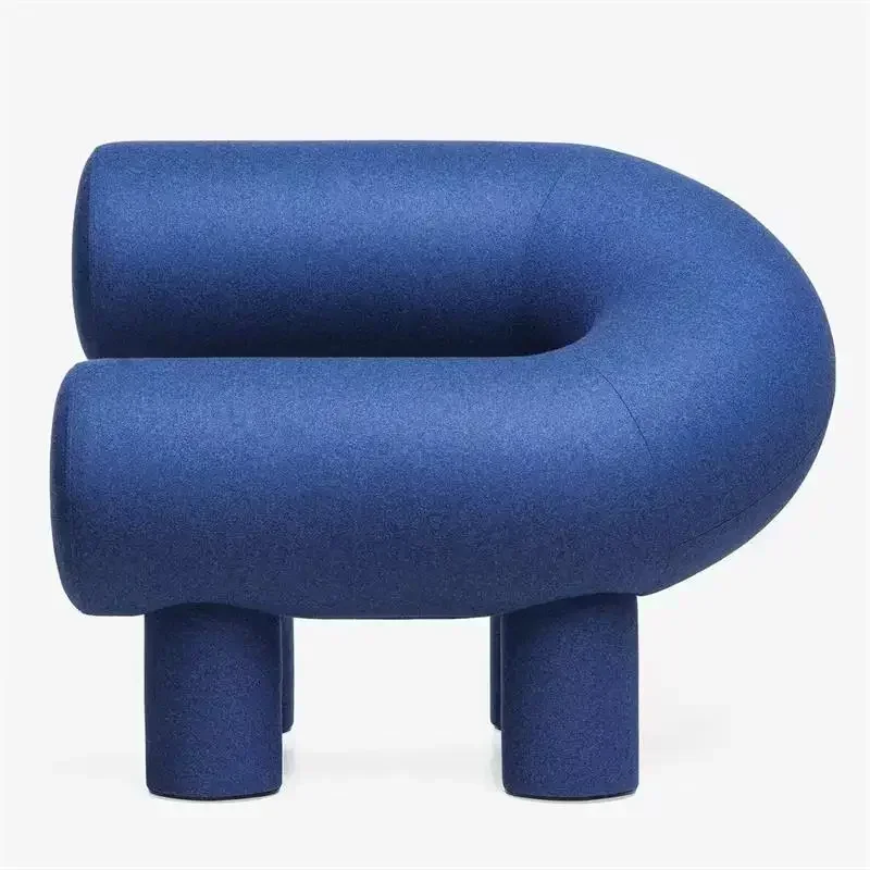 Designer casual single back chair living room single sofa chair special-shaped round tube chair