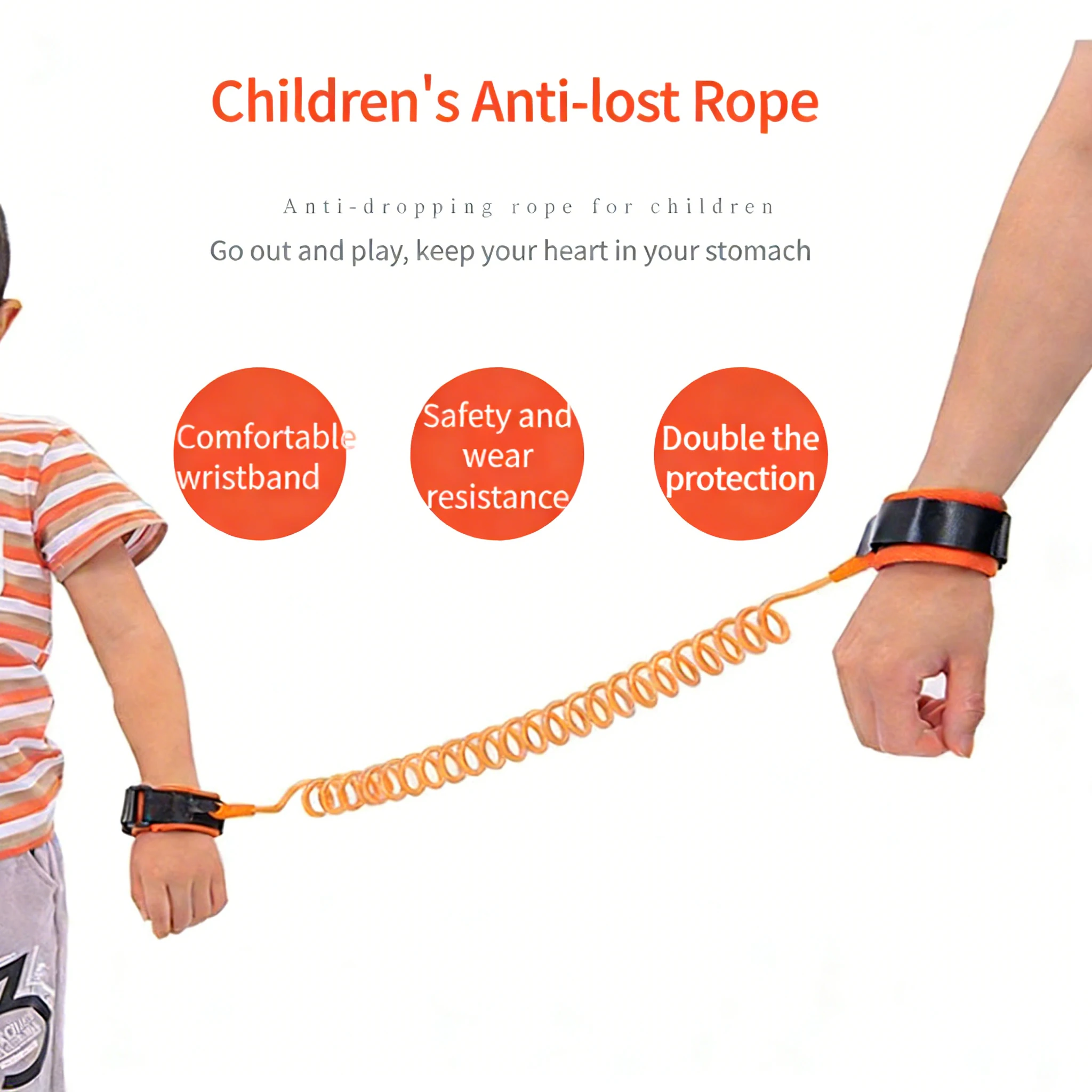 

1 Piece Baby & Kids Anti-Lost Wristband - Safety Rope Bracelet, Ideal for Outdoor Activities
