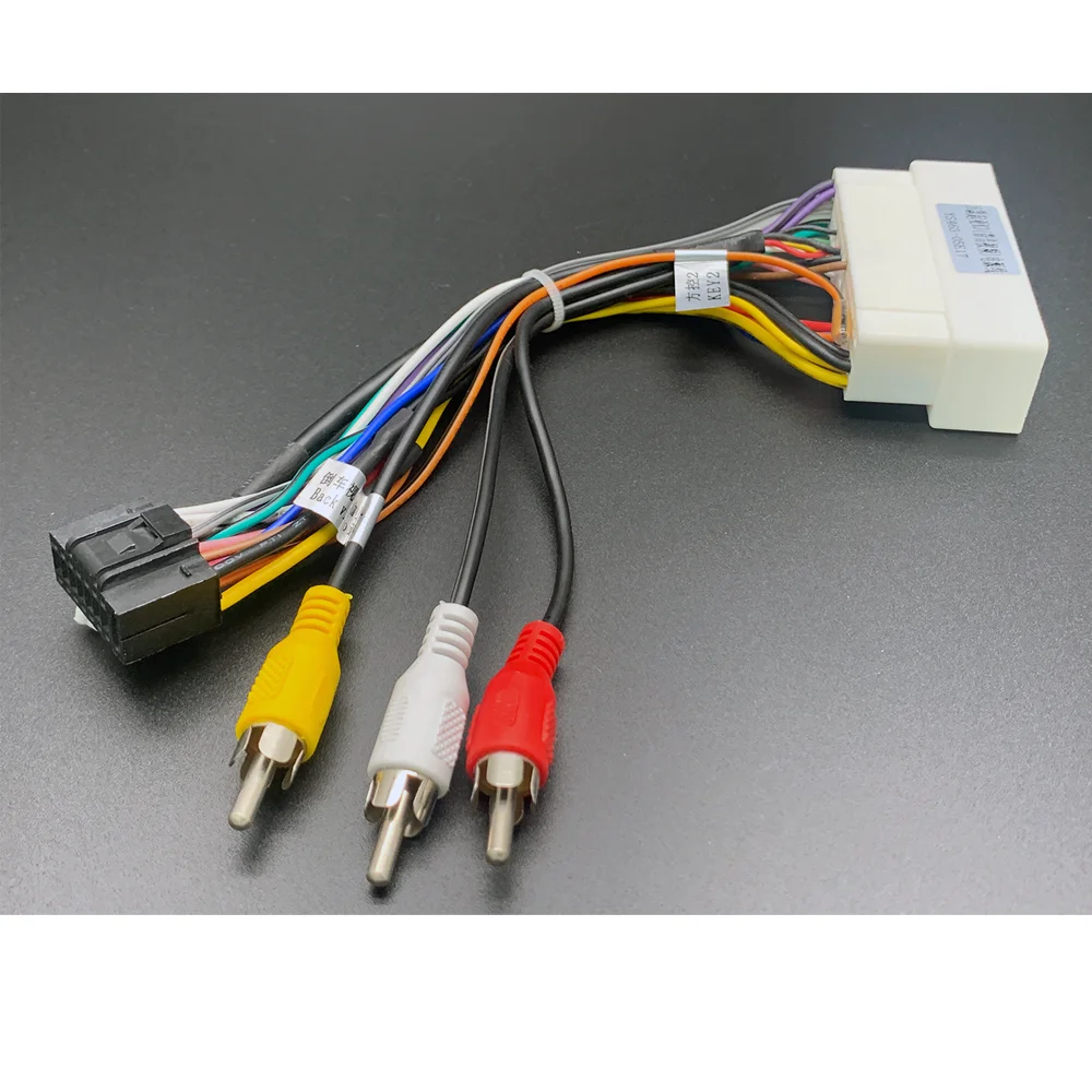 12 Pin Car Radio Stereo ISO Power Camera RCA Cable Adapter For Hyundai Tucson Fit KIA KX7 KX4 K3 K4 Transfer Android NAV
