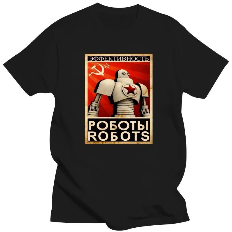

mens fashion summer short sleeve t shirt SOVIET ROBOT CCCP T SHIRTS propaganda USSR RussianLoose tops for him plus size teeshirt