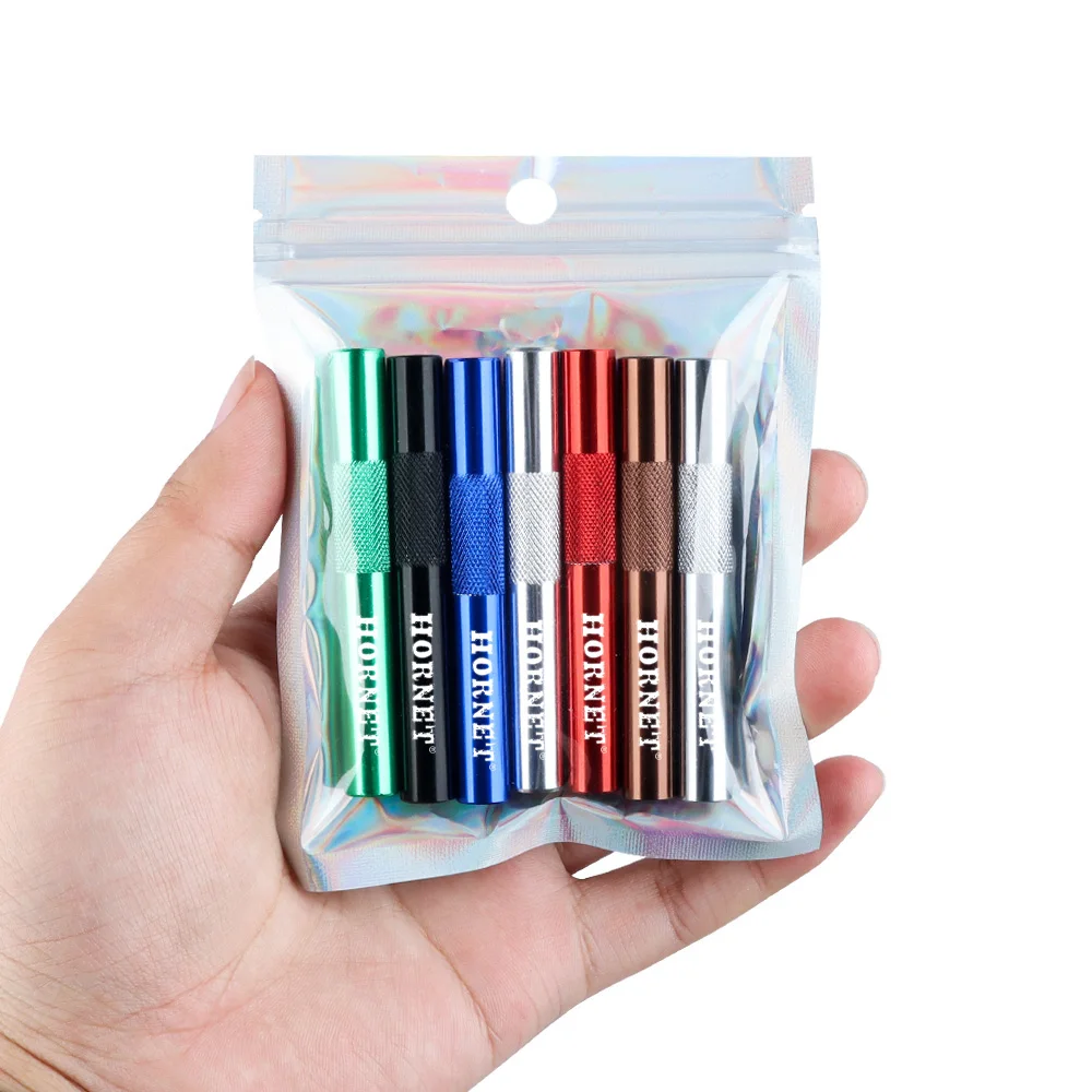 Tube colorful bag Pen Style Smoking Accessories Wholesale Custom Logo 7pcs Aluminum Metal Tube Hose