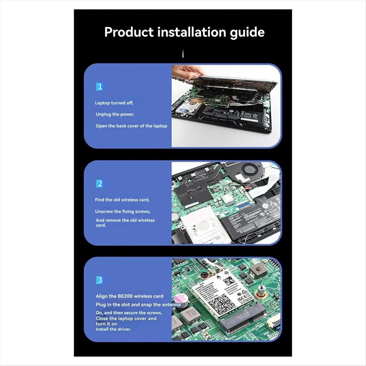

Беспроводной Wi-Fi-адаптер Wi-Fi 8774 Мбит/с Wi-Fi 7 BE200 Pcie, Bluetooth 5,4, трехдиапазонная карта Wi-Fi 2,4G/5G/6 ГГц для Win10/11 Linux
