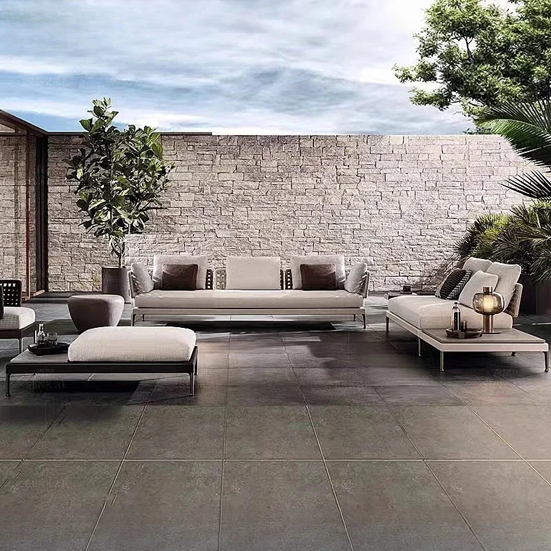 أريكة فناء الكرمة النسيج مزيج فيلا فندق شرفة أشعة الشمس نموذج غرفة حديقة أرضية معلقة