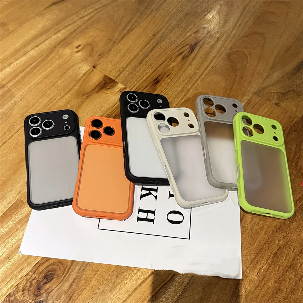 حافظة هاتف واقية مقاومة للصدمات لتبديد الحرارة لهاتف آيفون 17 Air 16 15 14 Plus 13 12 11 Pro Max Frosted PC + غطاء خلفي من البولي يوريثان #2