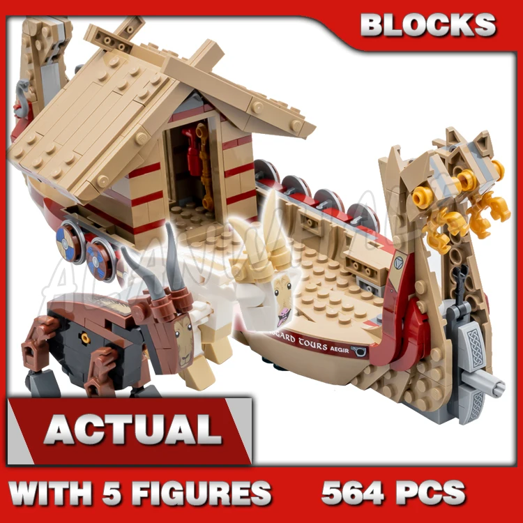 

564pcs Super Fighter Revenger The Goat Boat Thunder Viking Ship Longboat Cabin 16208 Building Blocks Toy Compatible With Model