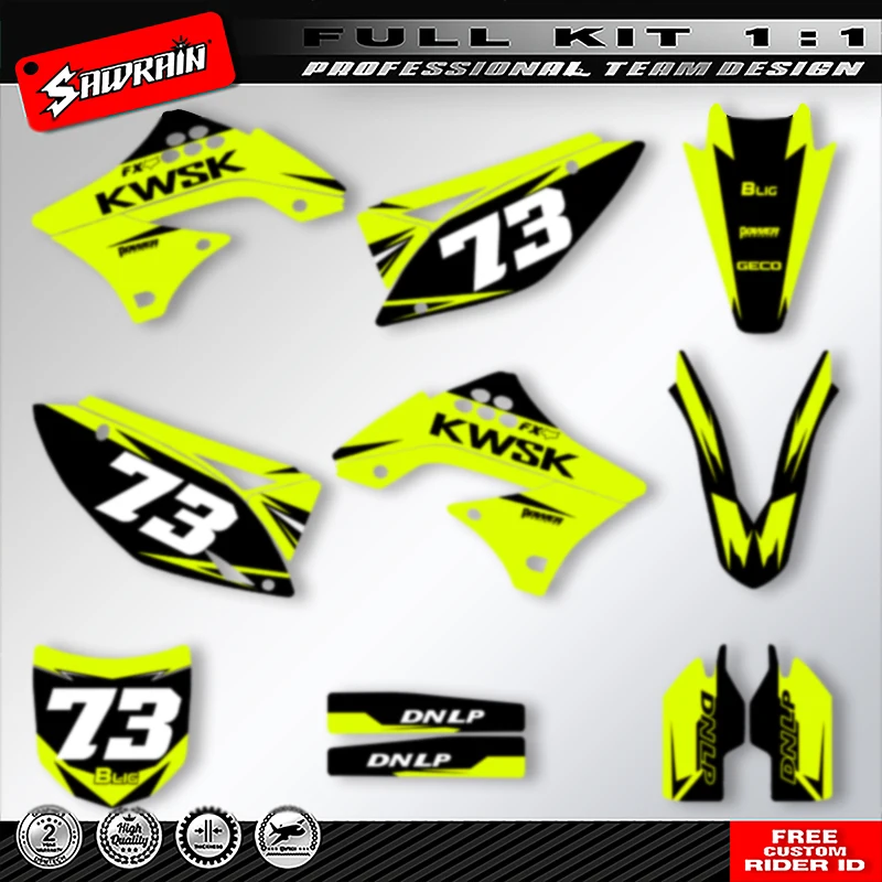 Sawrain Motorcycle Graphics Decal Stickers Kits For KAWASAKI KXF450 2009 2010 2011 002
