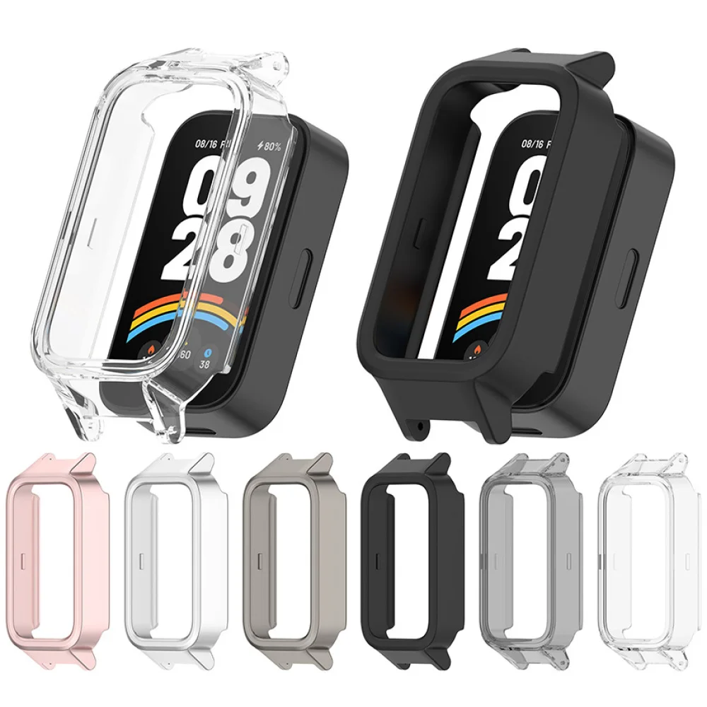 1pc Transparent / Frosted Protective Shell Watch Case with Lug Ear for MI Smart Band 9 Active For Redmi Band3