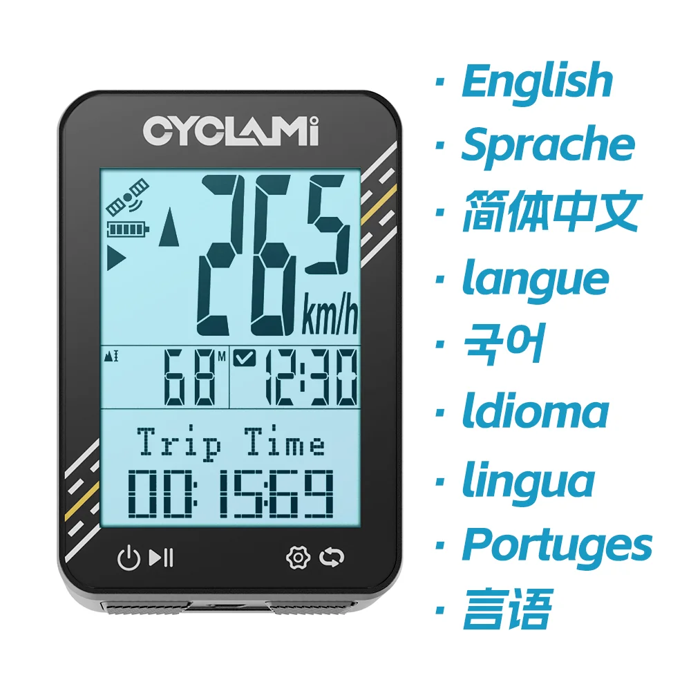 

CYCLAMI BKV-310 GPS Bicycle Computer Wireless Stopwatch IPX7 Waterproof Multi-Language Cycling Odometer Speedometer