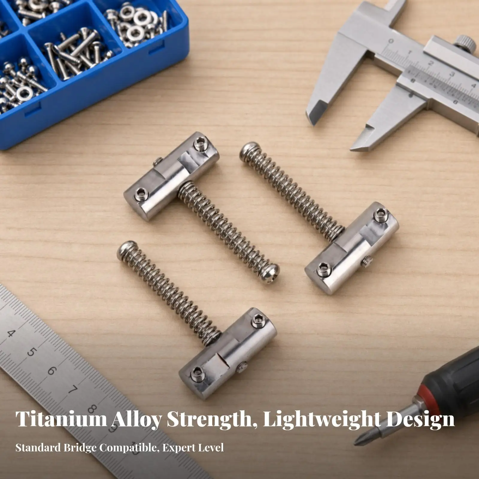 Titanium Alloy Saddle for Guitar Bridge with Micro Adjustable Screws and Spring Mount for Reliable Performance