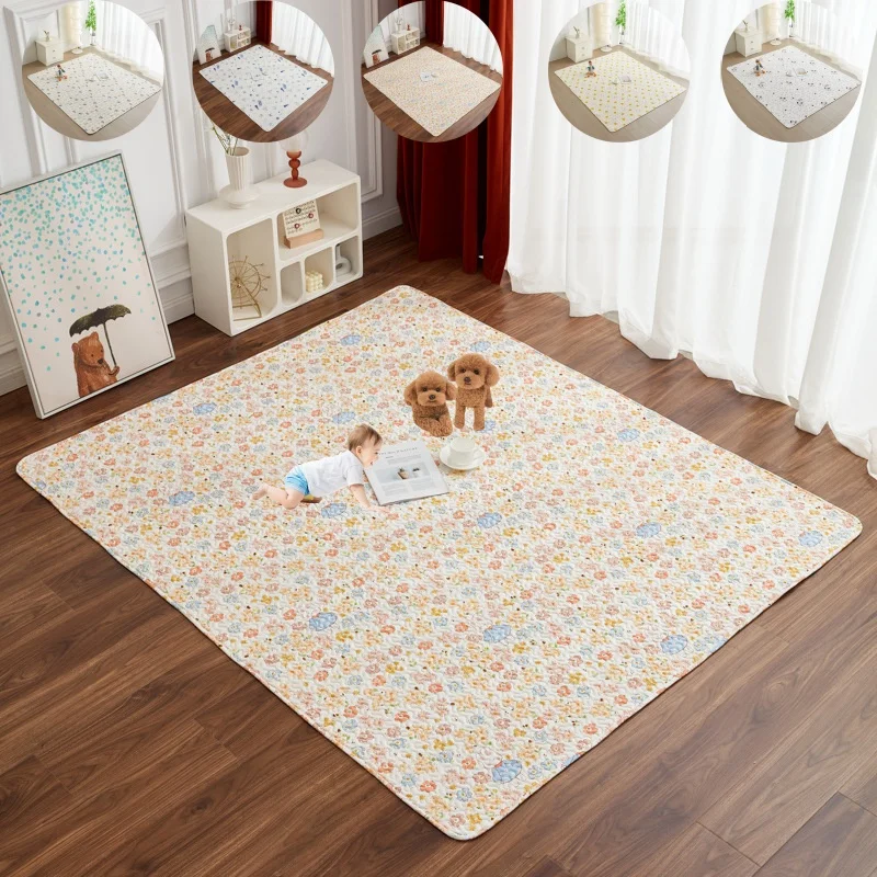 

Kids Pets Cotton Floor Mat Non Slip Wear Resistant Children Crawling Playing Carpet Picnic Seat Pad Machine Washable Rugs
