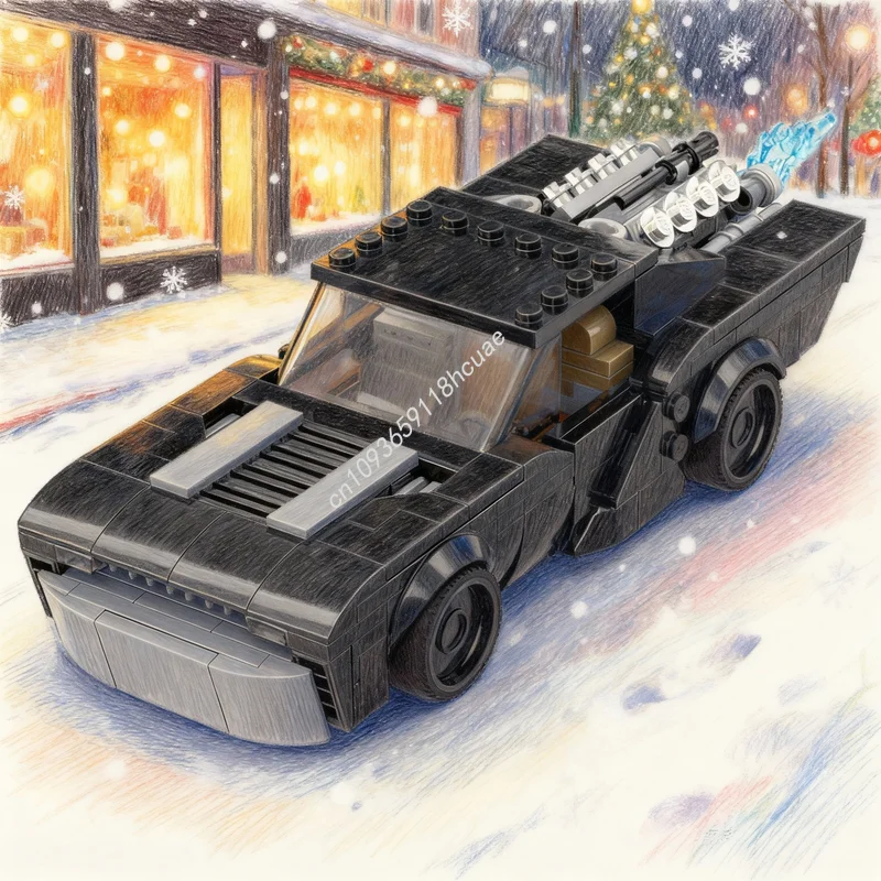 

339 деталей MOC Heroes DCD Бэтмобиль в стиле Чемпионов города, модель Бэтмена Паттингтона, конструктор, архитектурная игрушка, рождественский подарок