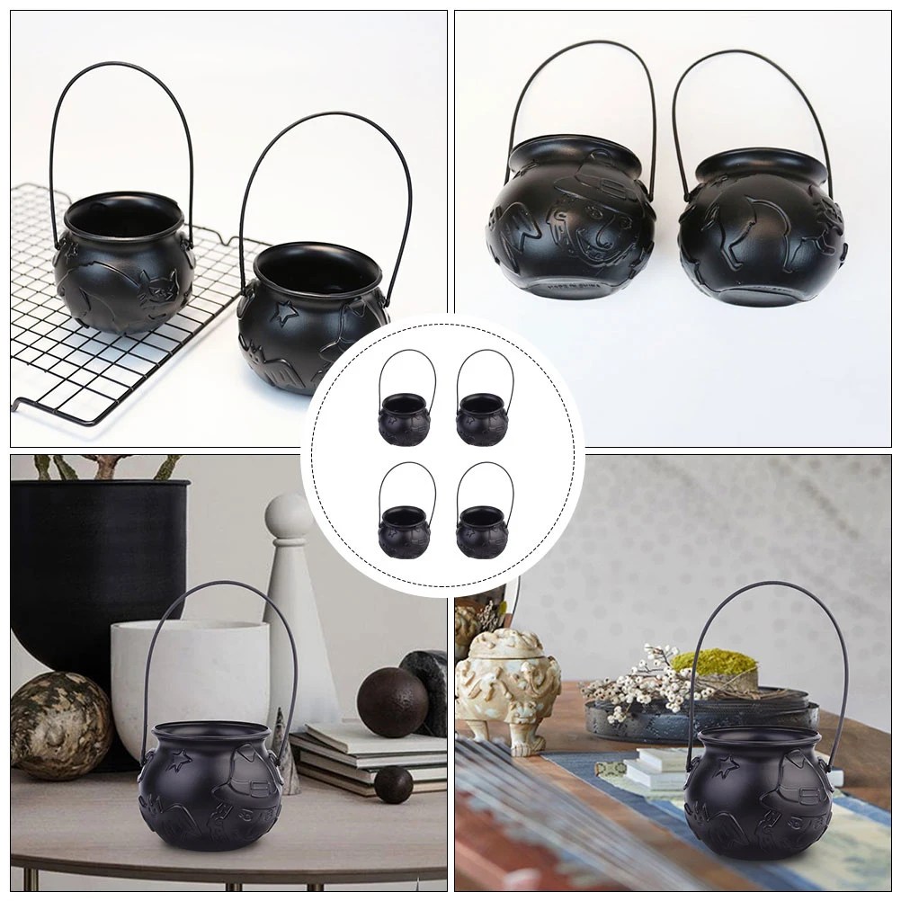 

4pcs Kids Props Buckets Treat Containers Snack Candy Kettles Pp Candy Jars Storage Jars Festive Gifts
