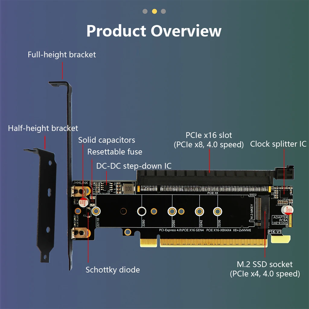 pcie-40-x16-to-x8x4x4-スプリット拡張ライザーカード-pcie40-拡張アダプターカード-pcie-x16-to-x8-x4-x4-2x-m2-nvme-ssd-m2-gpu用