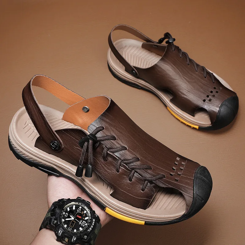 Fashion Men Sandals Summer Breathable Casual Sandals Men Outdoor Hikking Sandal Lightweight Men Slides Beach Sandals Size 38-46