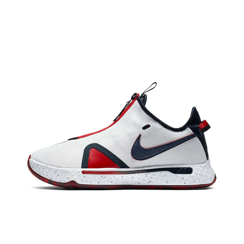 Nike PG 4 Cushioning Slip Resistant Abrasion Resistant Low top Performance Basketball Shoes Men's White Asian Version CD5082-101