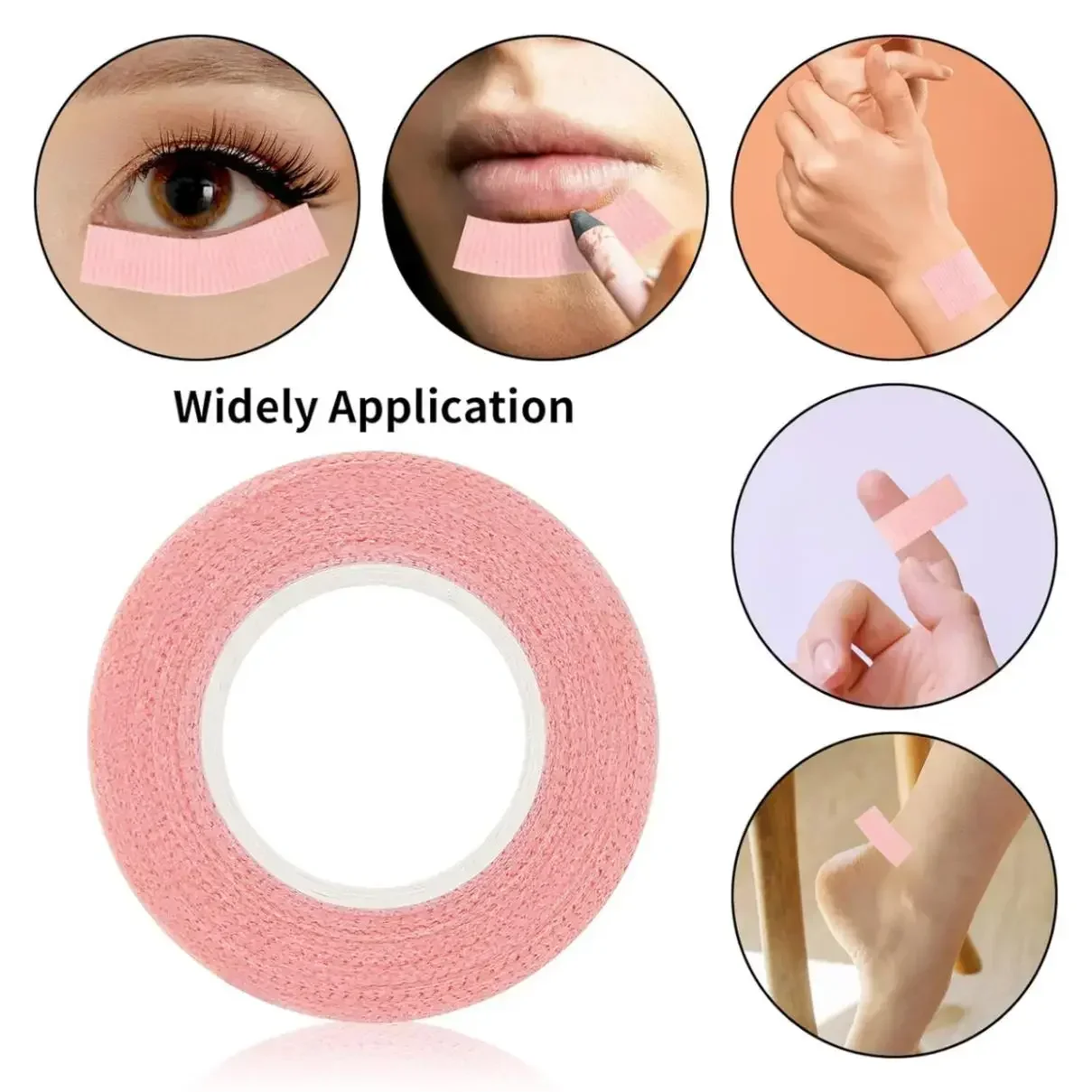 8Rolls Pink Eyelash Extension Paper Tape Lint Breathable Non-woven Cloth Adhesive Tape for False Lashes Patch Supplies wholesale