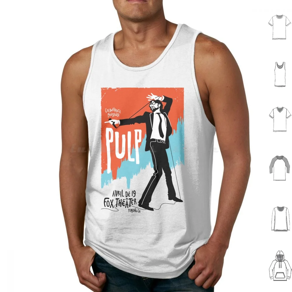 قمصان Pulp Tank Tops Print Cotton Pulp Jarvis Cocker Sheffield Britpop Disco 2000 Common People