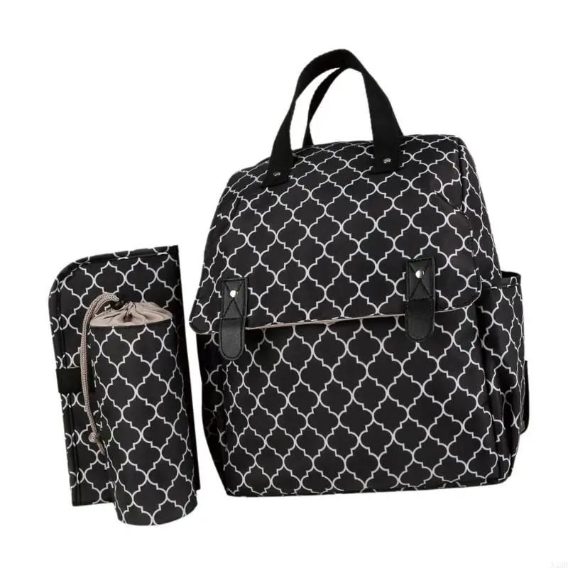 N1HB Stylish Striped Baby Strollers Hanging Bag with Multiple Compartments Portable