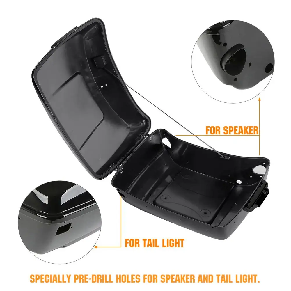 

Vivid Black King Tour Trunk Kit Tour TrunkLuggage RackBackrestLED Brake TailLight Accent Fit for Harley Davidson Touring Road K