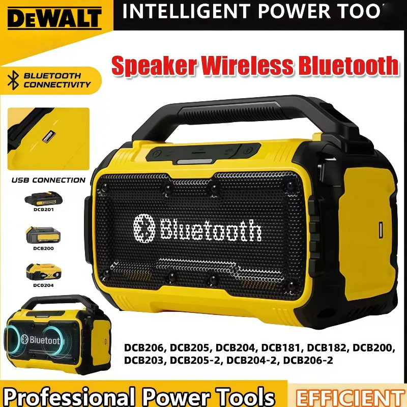 

Dewalt Portable Speaker Wireless Bluetooth-compatible Subwoofer Outdoor Construction Site Waterproof Loudspeaker Stereo Tool