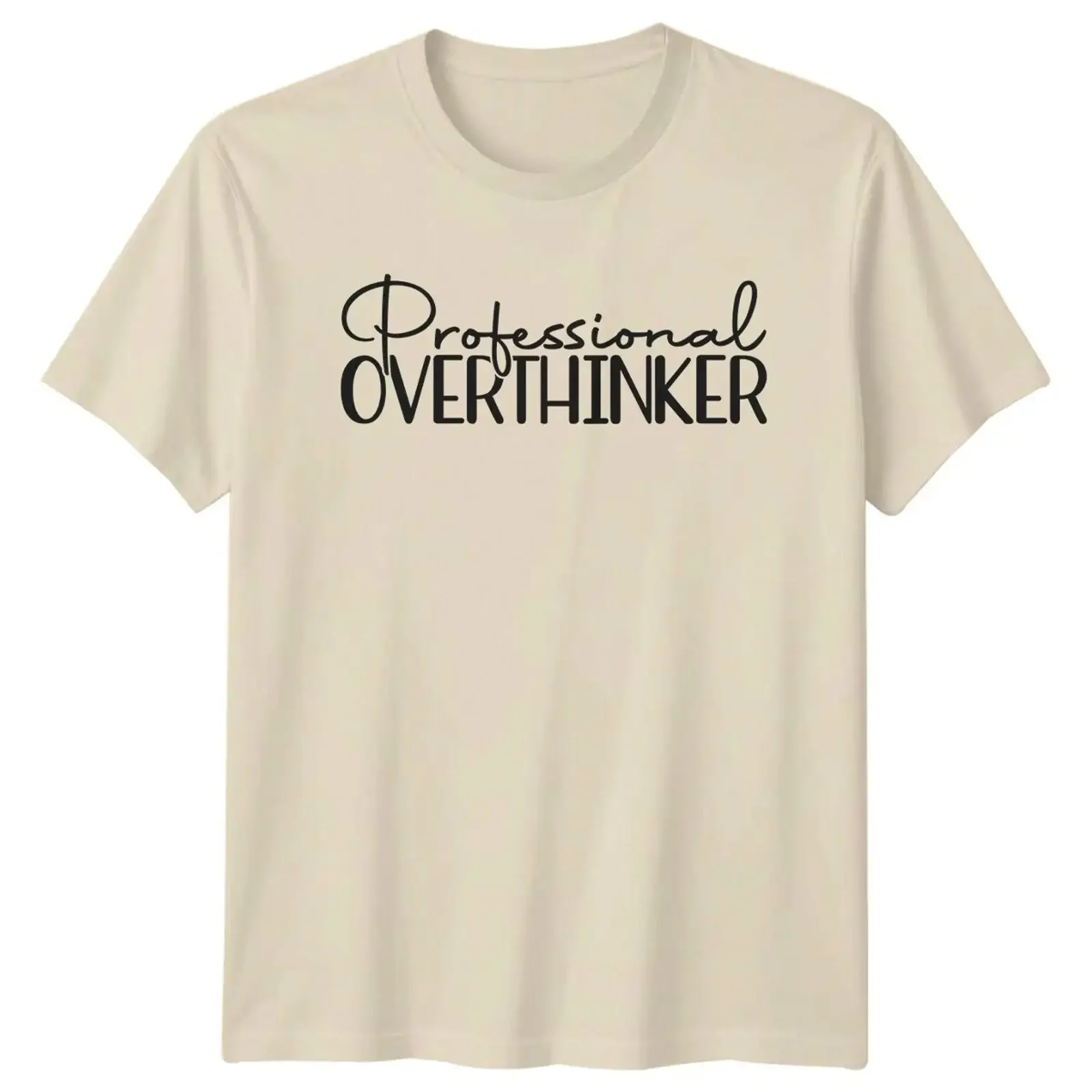 Professional Overthinker Sarcastic T Shirt Lustig Erwachsene  vintage Washed Versatile Unisex Top For Everyday Wear fashion