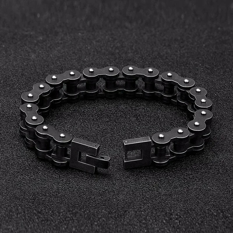 Locomotive Men Punk Rock Bicycle Chain Bracelet Wristband Fashion Stainless Steel Motorcycle Bracelets Male Pulseira