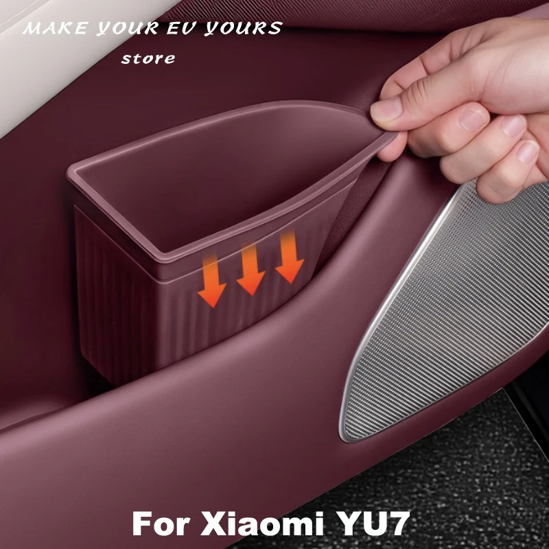 

For Xiaomi YU7 2025 2026 Car Door Trash Can Silicone Door Storage Box Waterproof Garbage Can Car Accessories