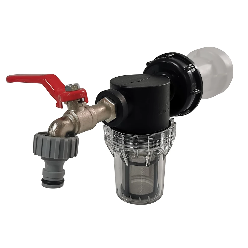 Adaptateur de tuyau d'extension de réservoir d'eau IBC S60, robinet filtrant, jeu de tétons à connexion rapide, joint de tuyau d'eau pour lavage de voiture d'irrigation de jardin