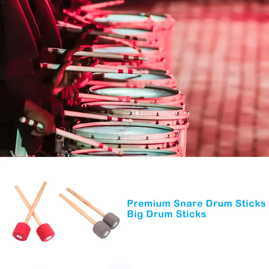 

2 Pieces Drum Stick Replacement Drummer Band Portable Wood Handle Drumstick Mallet Musical Instrument Accessories Replacing Part