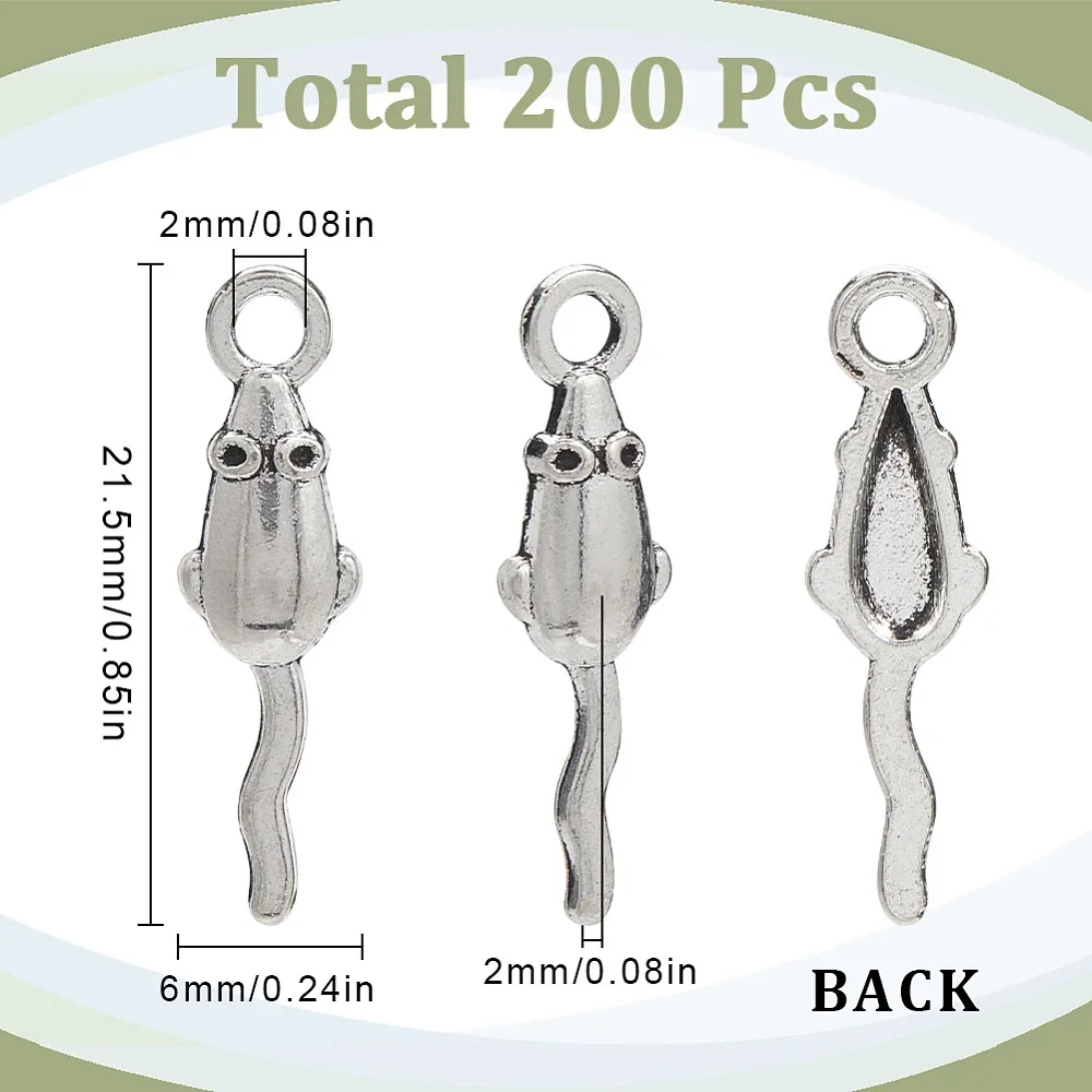 200-pecas-de-pingentes-de-liga-de-zinco-estilo-rato-prateado-215x6x2mm-furo-2mm