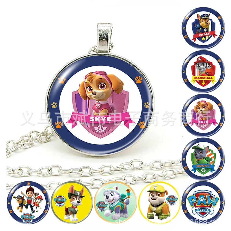 Paw Patrol White K Alloy Necklace Jewel Trend Dog Creative Pendant Decoration Children\'s Christmas Gift Birthday Gift Wholesale