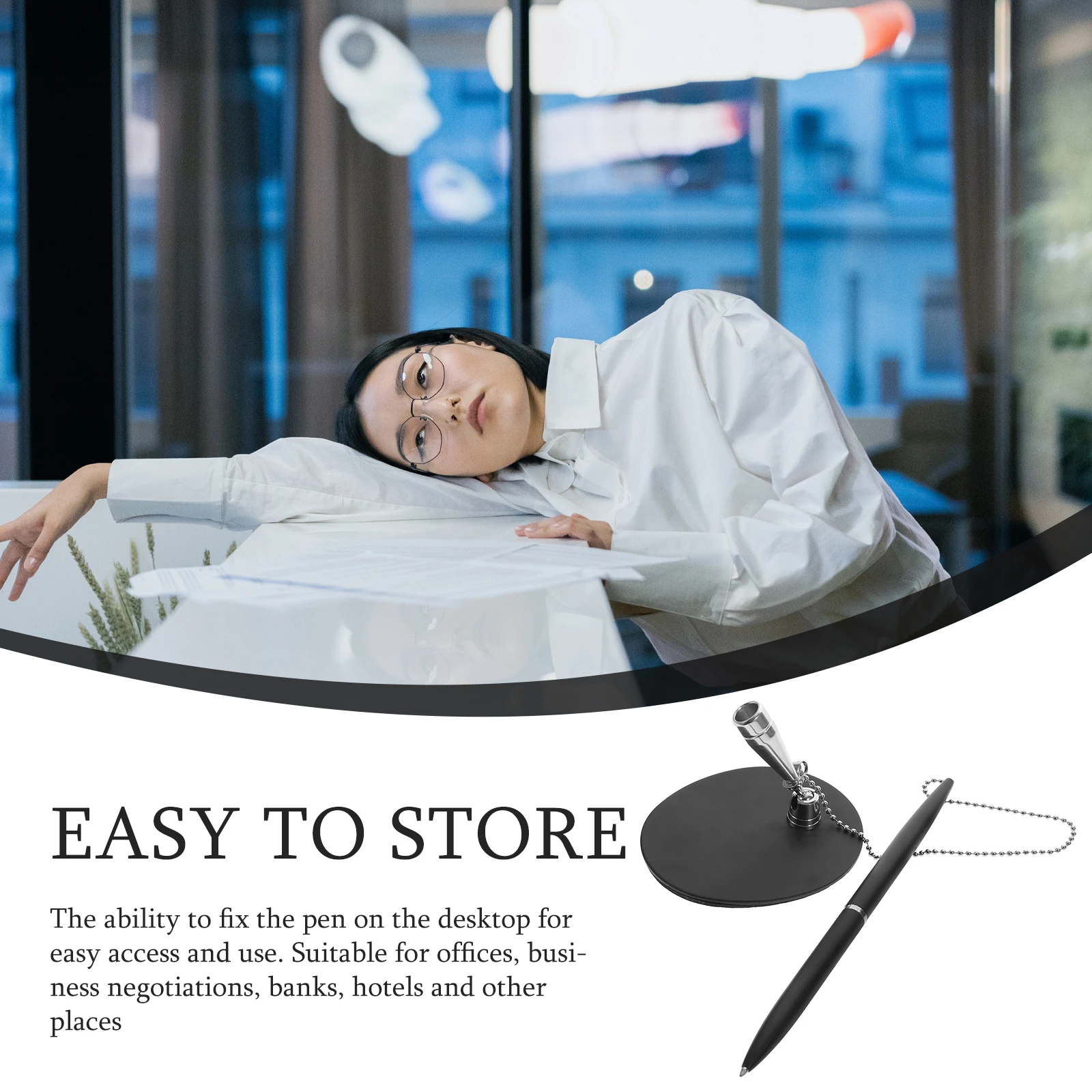 

Exquisite Ballpoint Vertical Stand Office Business Sign Pen Skid-Proof Comfort Grip Hotel Conference Bank