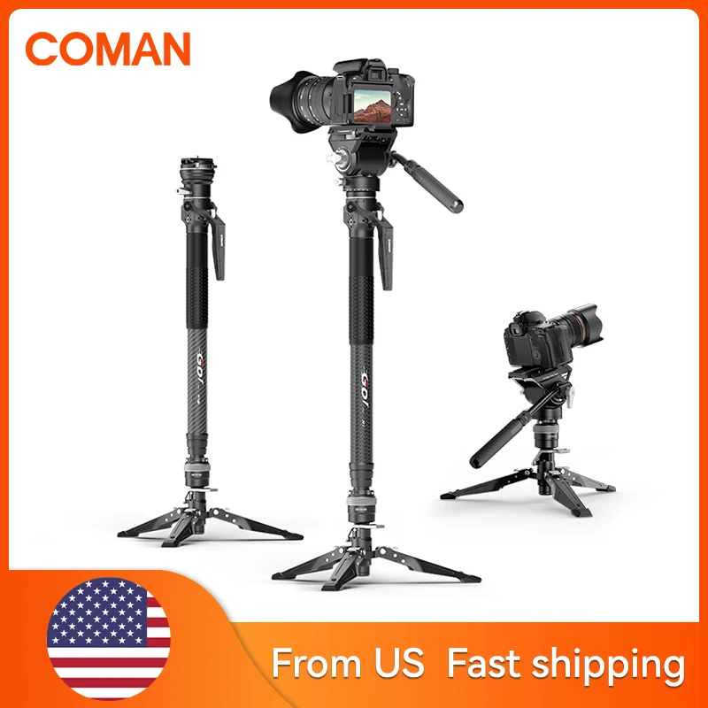 

COMAN M1 PRO V5 Carbon Fiber Monopod Quick Release One Click 69 Inches For Photography Video DSLR Camera Support US shipping