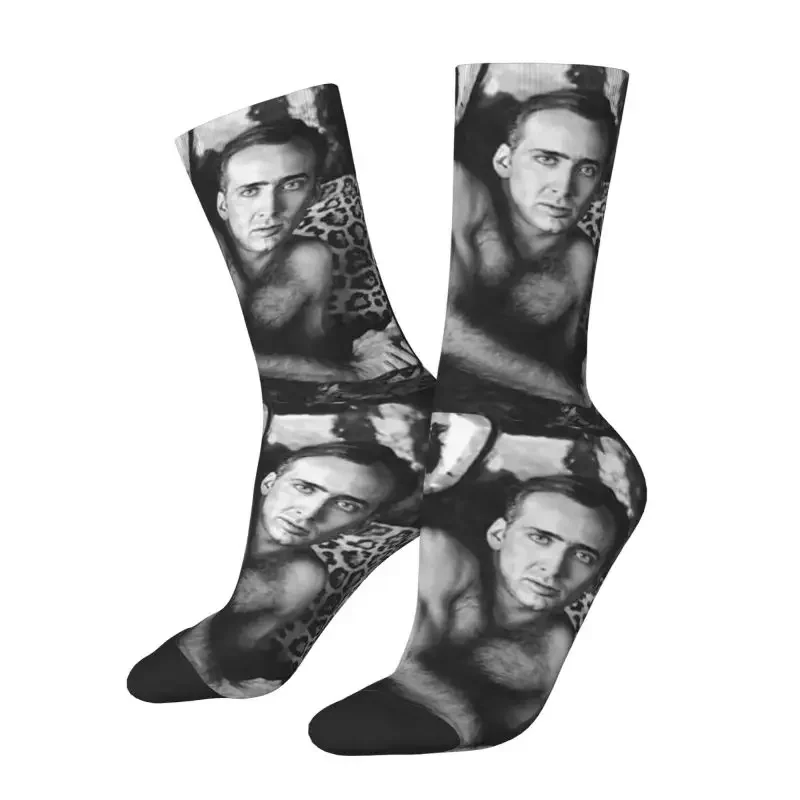 Sexy Nicolas Cage Men Women Crew Socks Unisex Cool 3D Print Dress Socks