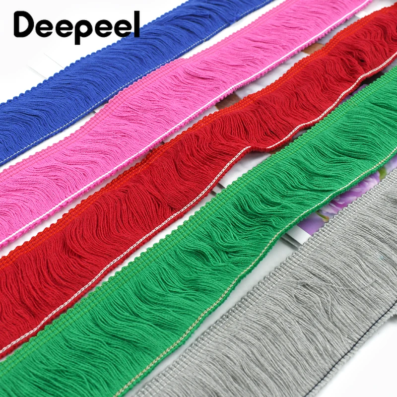 

Deepeel 50mm Cotton Tassel Fringe Trim Lace Ribbons Dress Clothes Home Textile Curtain Tassels Crafts Sewing Accessories 5/10M