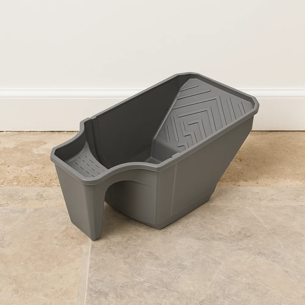 Wall Painting Easy-Grip Painting Bucket PP Large Capacity Paint Tray Grey Durable Handheld Paint Cup Decorating